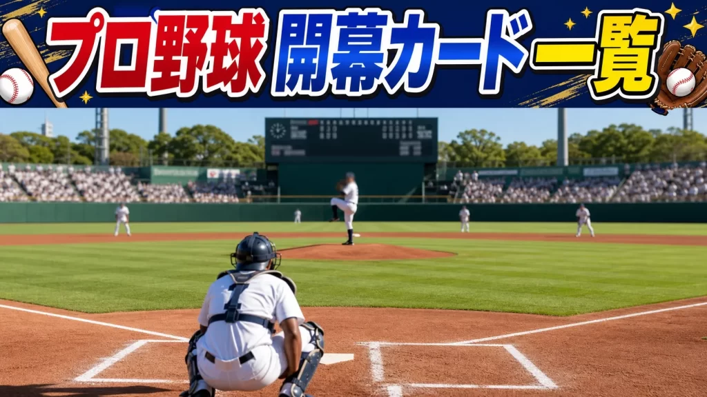 【2026年】プロ野球の開幕カード一覧