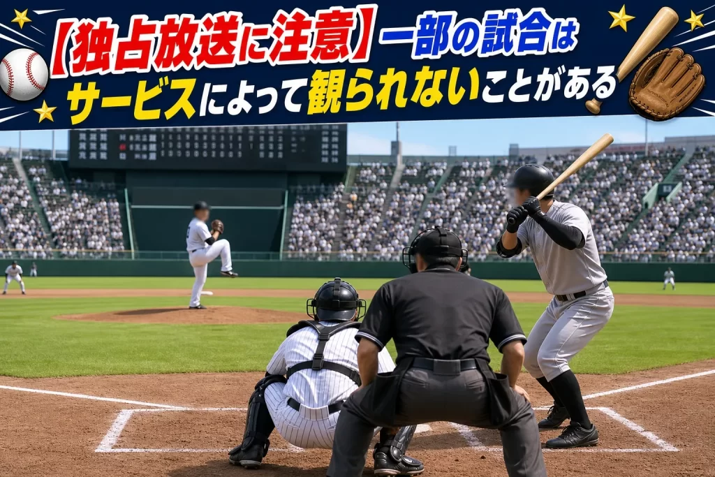 【独占放送に注意】一部の試合はサービスによって観られないことがある