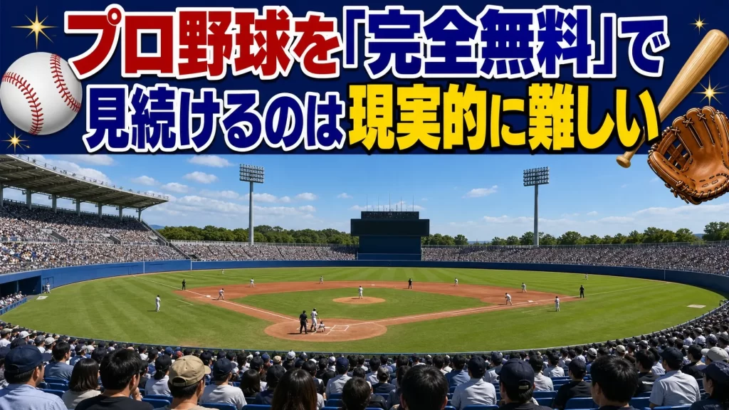 結論|2026年のプロ野球を完全無料で見続けるのは難しい