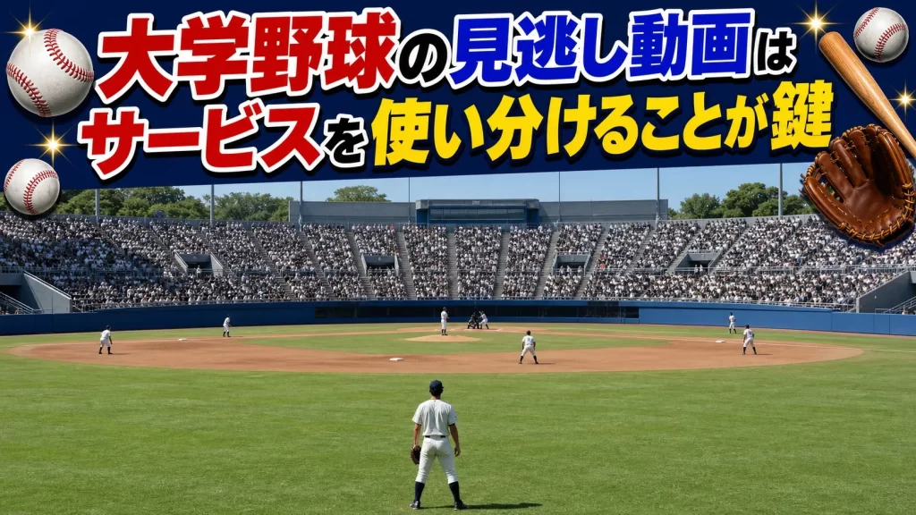 大学野球の見逃し動画の視聴方法まとめ