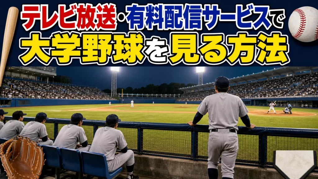 テレビ放送・有料配信で大学野球を見る方法