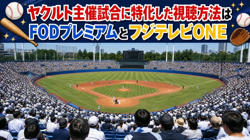 ヤクルト主催試合に特化した視聴方法はFODプレミアムとフジテレビONE
