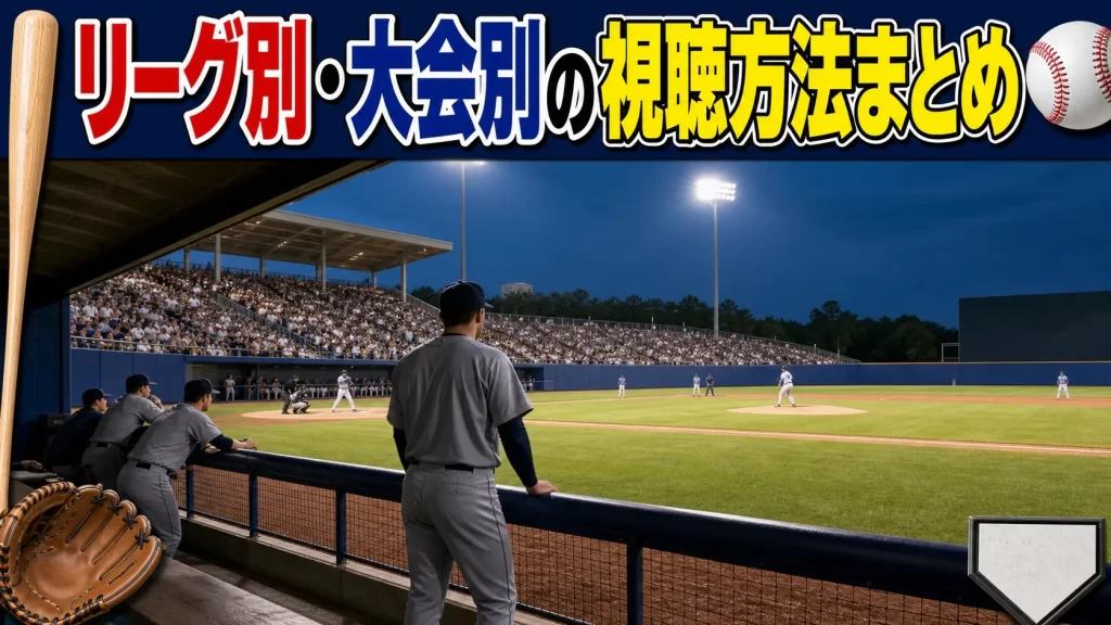 大学野球のリーグ別・大会別視聴方法まとめ