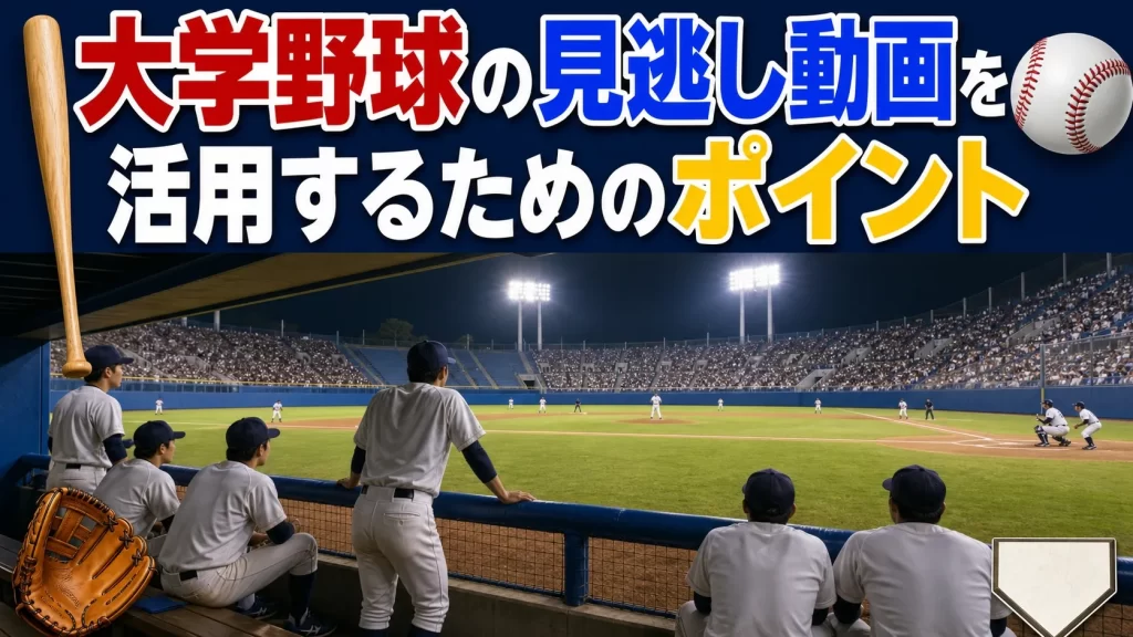 大学野球の見逃し動画を効率よく探すポイント