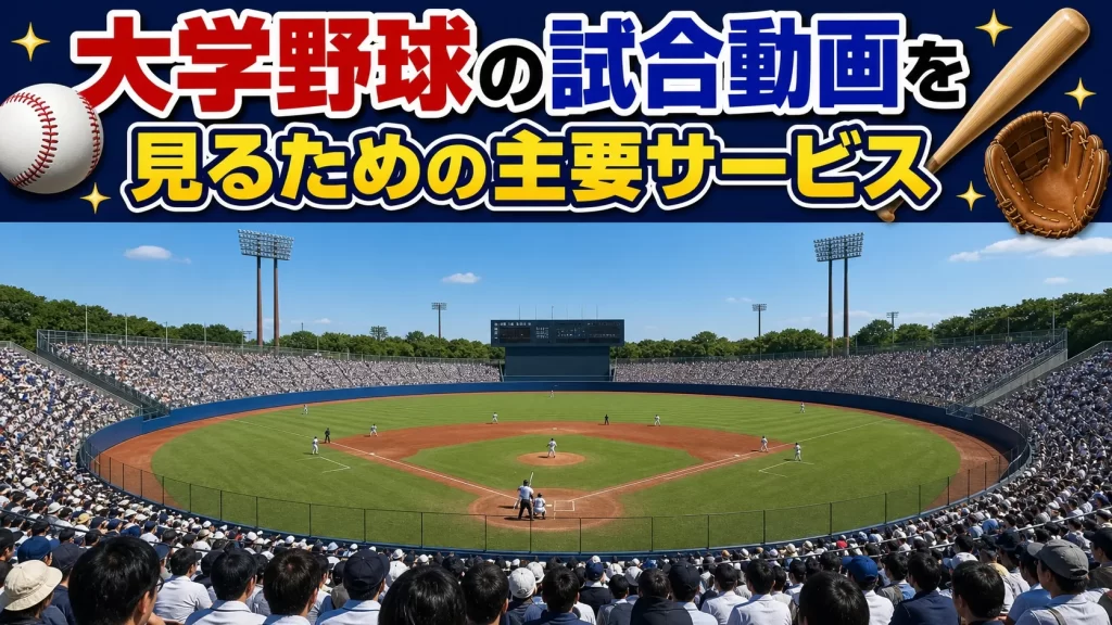 大学野球の試合動画を見るための主要サービス一覧