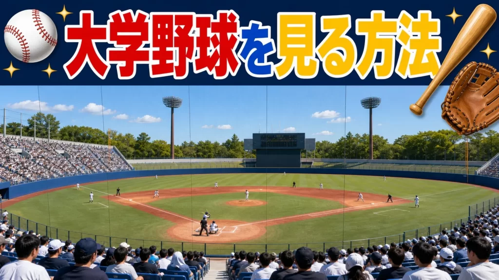 大学野球を見る方法は主に3種類ある