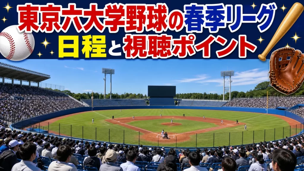 東京六大学野球の2026年春季リーグ日程と視聴ポイント