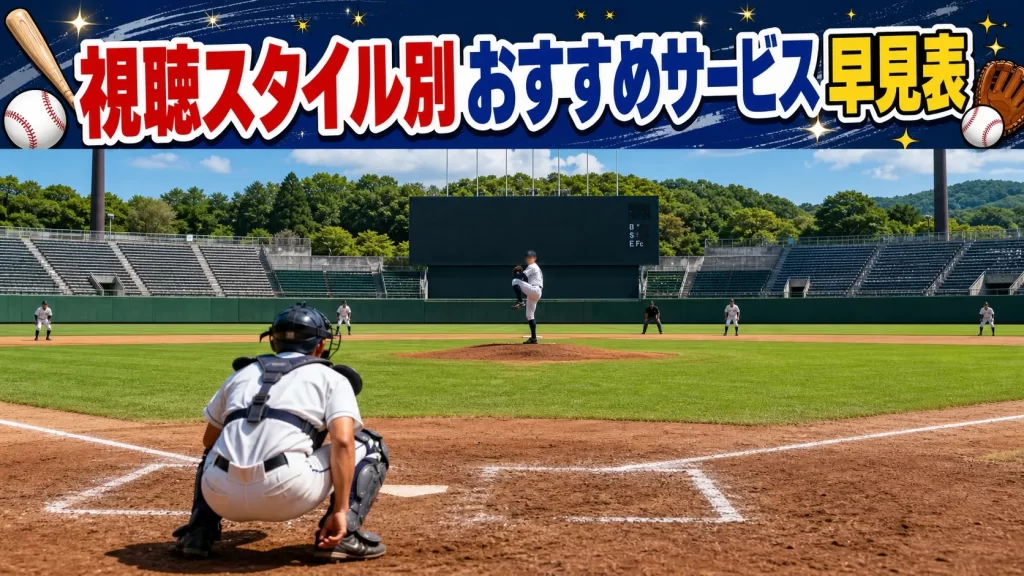 視聴スタイル別おすすめサービス早見表
