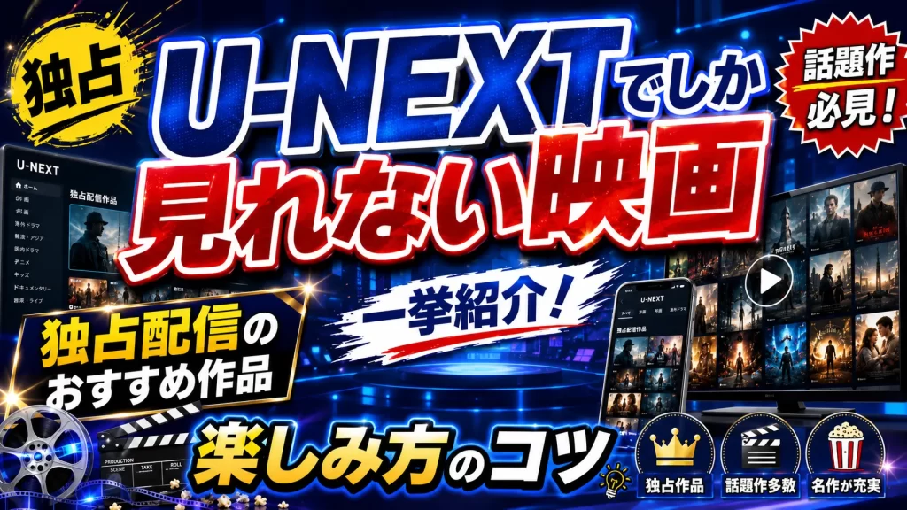 U-NEXTでしか見れない映画を一挙紹介！独占配信のおすすめ作品と楽しみ方を完全解説