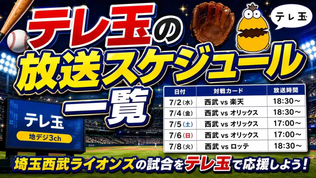 テレ玉の放送スケジュール一覧