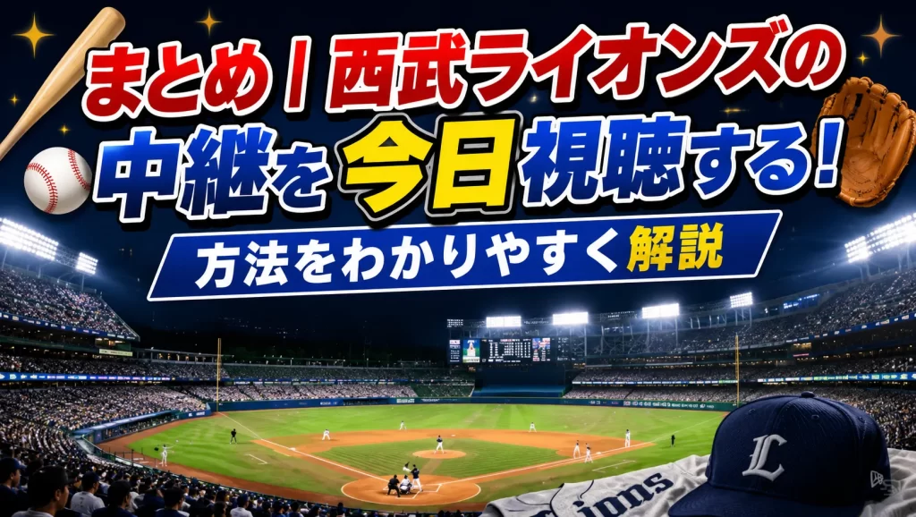 まとめ｜西武ライオンズの中継を今日視聴する方法