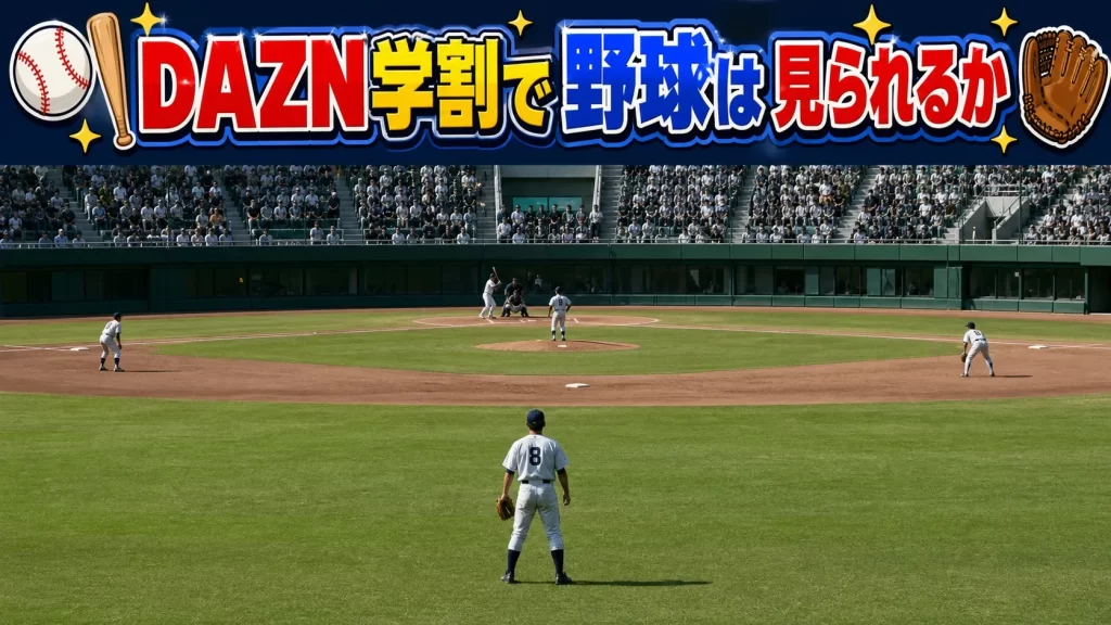 DAZN学割で野球は見られるか。視聴できないコンテンツも確認しておこう