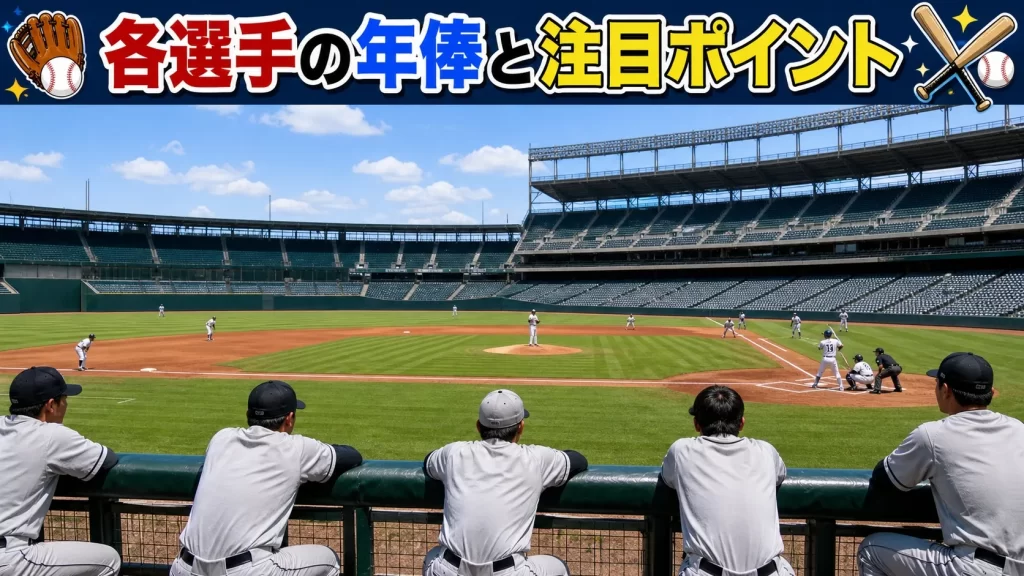 各選手の年俸と注目ポイント
