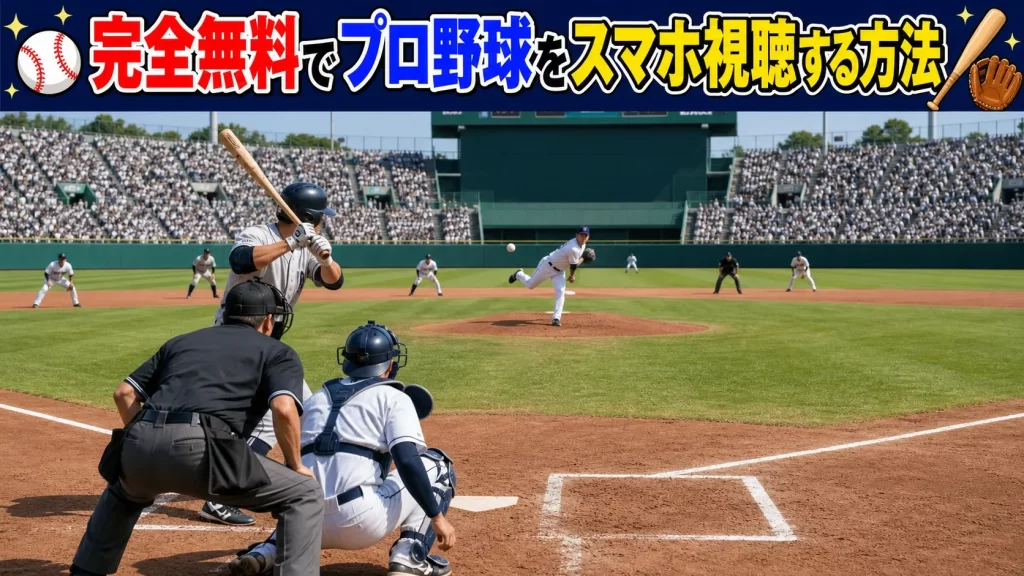 完全無料でプロ野球をスマホ視聴する方法
