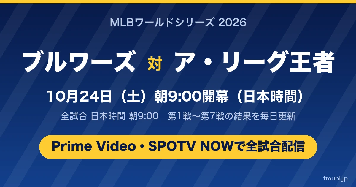 ブルワーズ対ガーディアンズ・レイズのワールドシリーズ2026
