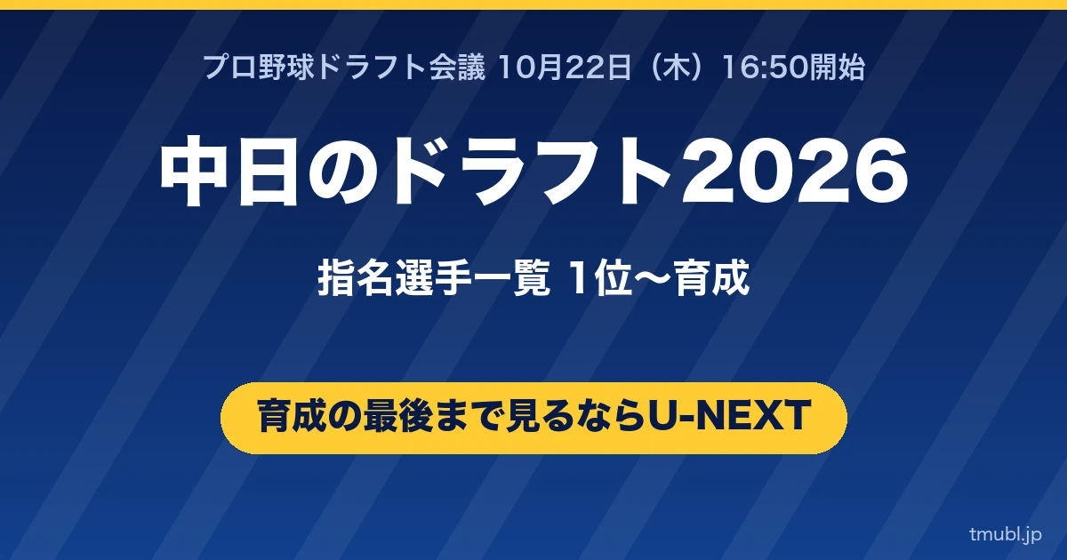 中日のドラフト2026指名選手一覧