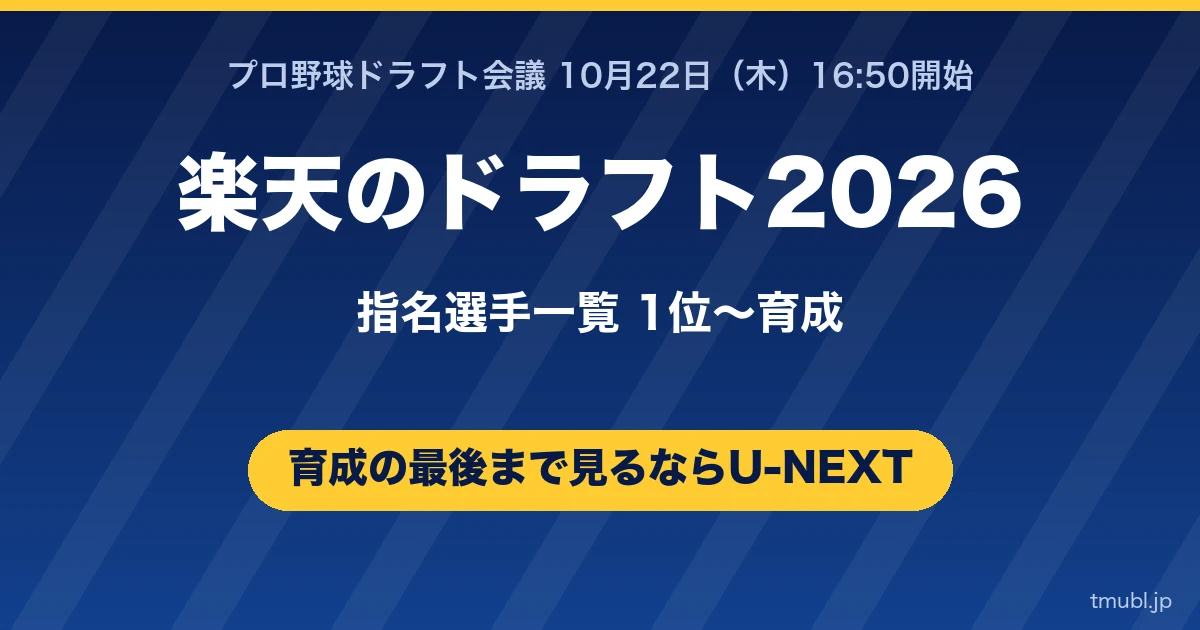 楽天のドラフト2026指名選手一覧
