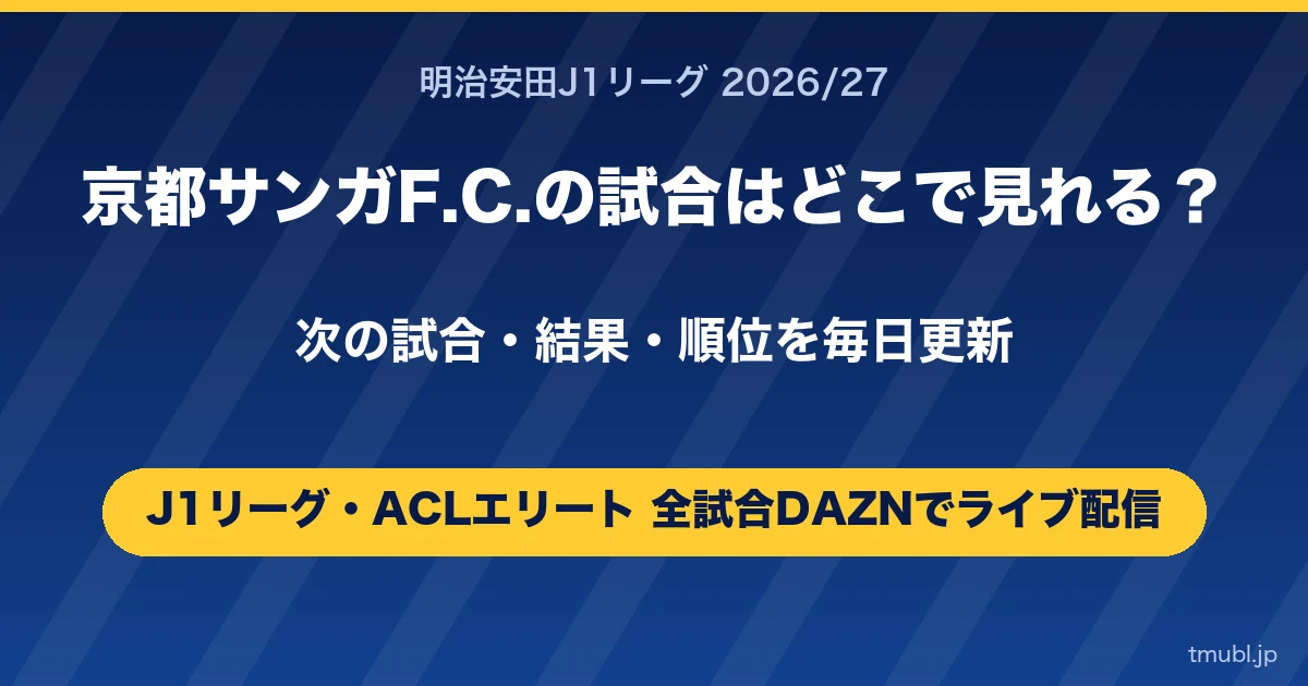 京都サンガF.C.の試合はどこで見れる? J1リーグとACLエリートはDAZNで全試合ライブ配信