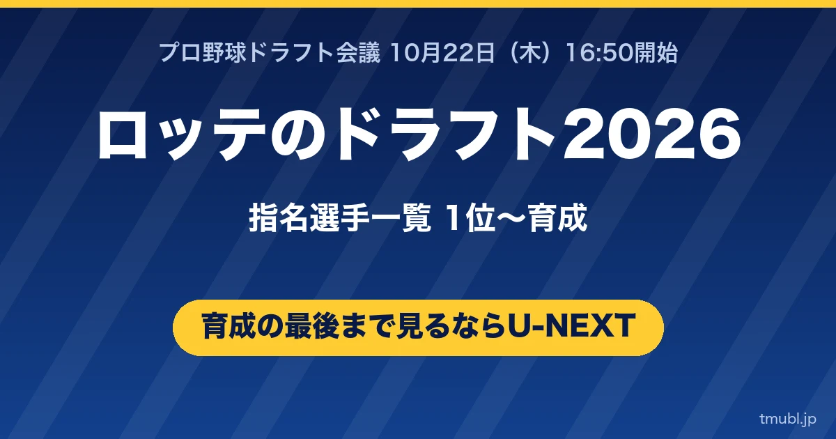 ロッテのドラフト2026指名選手一覧