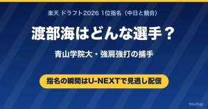 渡部海はどんな選手 楽天ドラフト1位 青山学院大 捕手
