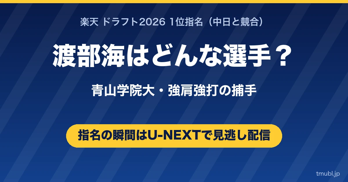 渡部海はどんな選手 楽天ドラフト1位 青山学院大 捕手